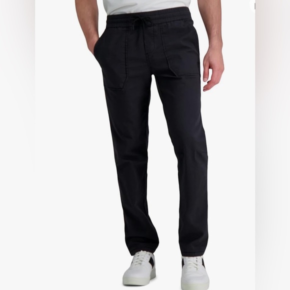 Haggar The Active Series Slim/Straight Fit Flat Front Pants Black Men Size 42x30 - Picture 1 of 12